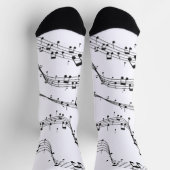 Schwarz-Weiß-Musiknote-Mustermusiker Socken (Oben)