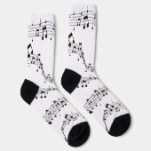 Schwarz-Weiß-Musiknote-Mustermusiker Socken (Rechts)