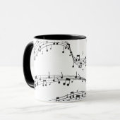 Schwarz-Weiß-Musiknote-Mustermusiker Tasse (Vorderseite Links)