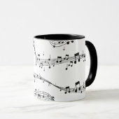 Schwarz-Weiß-Musiknote-Mustermusiker Tasse (VorderseiteRechts)