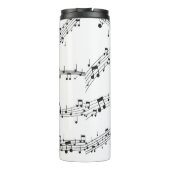Schwarz-Weiß-Musiknote-Mustermusiker Thermosbecher (Rückseite)