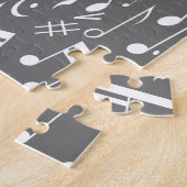 Schwarz-Weiß-Musiknote Puzzle (Seite)
