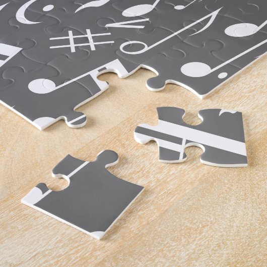 Schwarz-Weiß-Musiknote Puzzle (Seite)