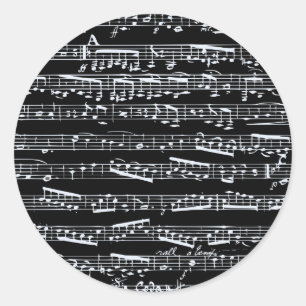 Schwarz-Weiß-Musiknote Runder Aufkleber