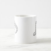 Schwarz-Weiß-Musiknoten Kaffeetasse (Mittel)
