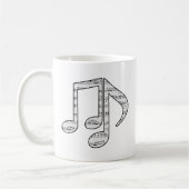 Schwarz-Weiß-Musiknoten Kaffeetasse (Links)