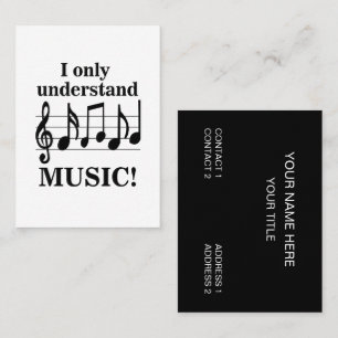 Schwarz-Weiß-Musiknoten Musikalischer Beruf Visitenkarte