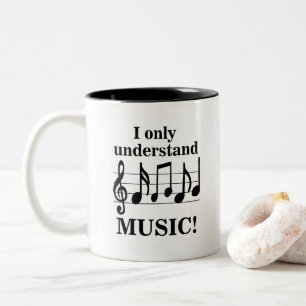 Schwarz-Weiß-Musiknoten Musiker Zweifarbige Tasse