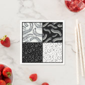 Schwarz-Weiß-Musiknoten Muster Napkins Serviette (Beispiel)
