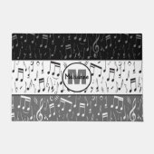 Schwarz-Weiß-Musiknoten-Türmchen Fußmatte (Vorderseite)