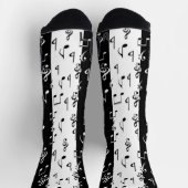 Schwarz-Weiß-Musikstreifen Socken (Oben)