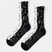 Schwarz-Weiß-Musikstreifen Socken (Links)