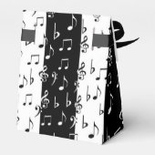 Schwarz-Weiß-Musikstreifen - Zelt-Liebhaber-Box Geschenkschachtel (Rückseite)