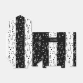 Schwarz-Weiß-Musikstreifen - Zelt-Liebhaber-Box Geschenkschachtel (Ungefaltet)