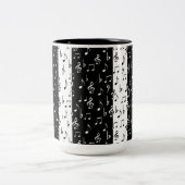 Schwarz-Weiß-Musikstreifen Zweifarbige Tasse (Mittel)