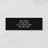 Schwarz-Weiß-Mustache Mini Visitenkarte (Rückseite)
