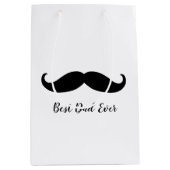 Schwarz-Weiß-Mustache Mittlere Geschenktüte (Vorderseite)