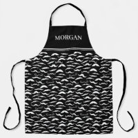 Schwarz-weiß Mustache Pattern Barber