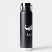 Schwarz-Weiß-Mustache Trinkflasche (Vorne)