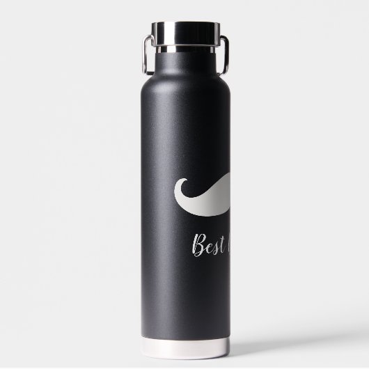 Schwarz-Weiß-Mustache Trinkflasche (Vorne)
