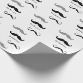 Schwarz-Weiß-Mustaches Geschenkpapier (Ecke)