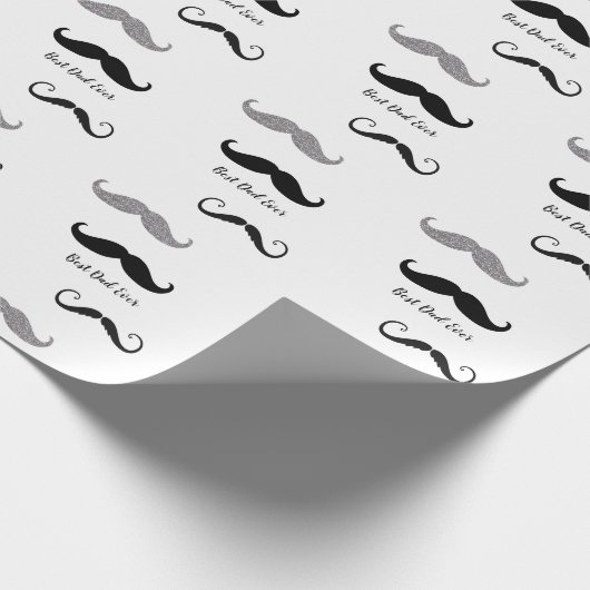 Schwarz-Weiß-Mustaches Geschenkpapier (Ecke)