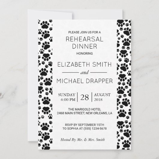 Schwarz-Weiß-Muster, Abendessen mit Probe Einladung (Vorderseite)