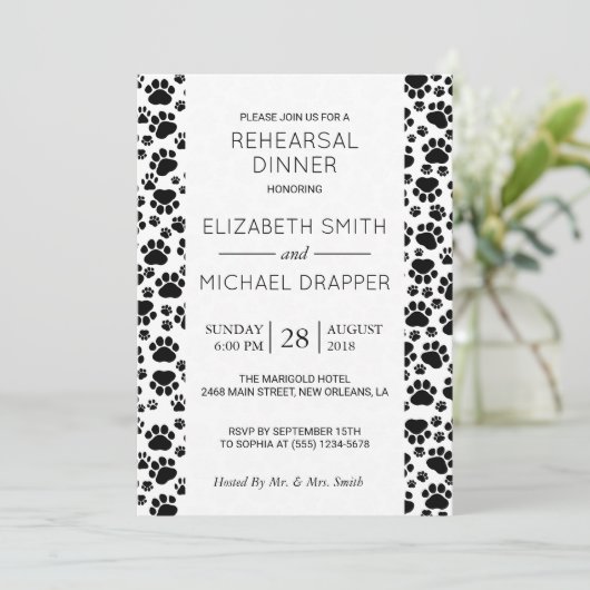Schwarz-Weiß-Muster, Abendessen mit Probe Einladung (Stehend Vorderseite)