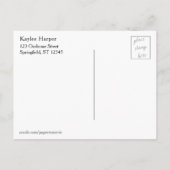 Schwarz-Weiß-Muster-Abschluss Save the Date Ankündigungspostkarte (Rückseite)