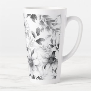 Schwarz-Weiß-Muster Ästhetik Latte Tasse