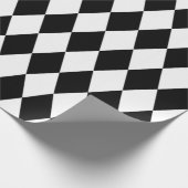Schwarz-Weiß-Muster aus Diamant-Harlequin Geschenkpapier (Ecke)