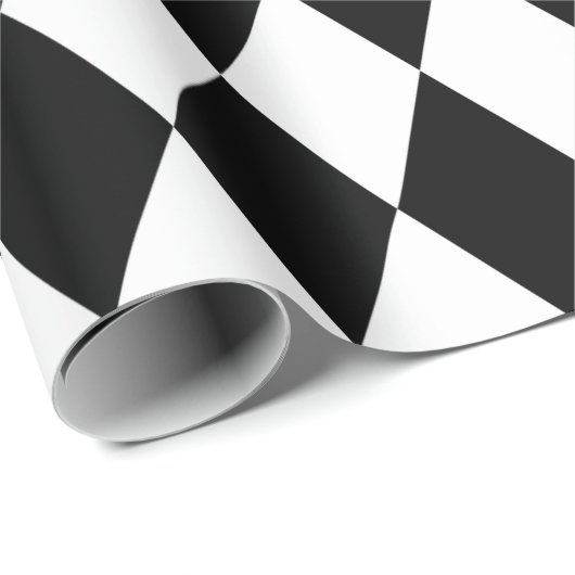 Schwarz-Weiß-Muster aus Diamant-Harlequin Geschenkpapier (Rolleneckpunkt)