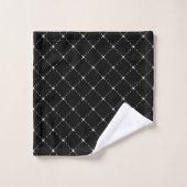 Schwarz-Weiß-Muster Badezimmer Handtuch Set (Waschlappen)