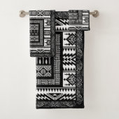 Schwarz-Weiß-Muster Badhandtuch Set (Insitu)