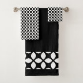 Schwarz-Weiß-Muster Badhandtuch Set (Insitu)