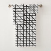 Schwarz-Weiß-Muster Badhandtuch Set (Insitu)