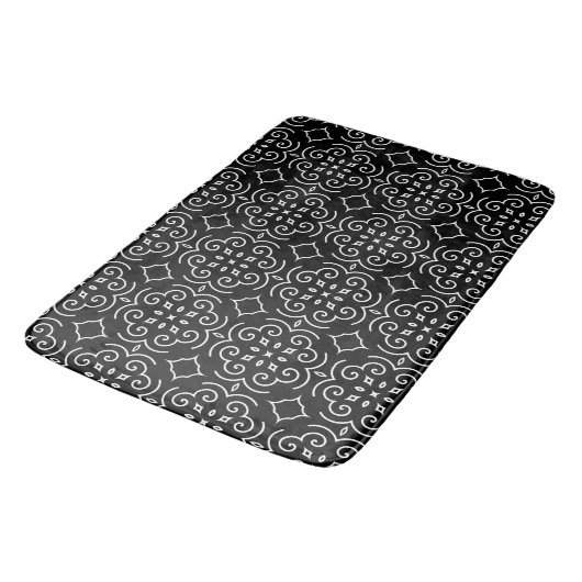 Schwarz-Weiß-Muster Bath Mat Badematte (Schrägansicht)