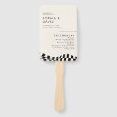 Schwarz-Weiß-Muster beim Hochzeitsprogramm Fächer (Vorderseite)