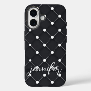 Schwarz-Weiß-Muster iPhone 16 Hülle
