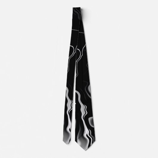 Schwarz-Weiß-Muster Clasy Neck Tie Krawatte (Rückseite)