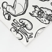 Schwarz-Weiß-Muster der modernen menschlichen Anat Fleecedecke (Ecke)