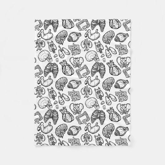 Schwarz-Weiß-Muster der modernen menschlichen Anat Fleecedecke (Vorderseite)