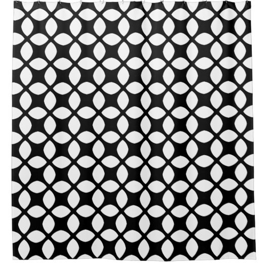 Schwarz-Weiß-Muster Duschvorhang (Vorderseite)