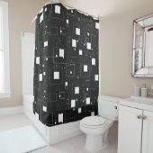 Schwarz-Weiß-Muster Duschvorhang (Beispiel)