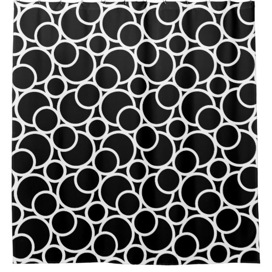 Schwarz-Weiß-Muster Duschvorhang (Vorderseite)