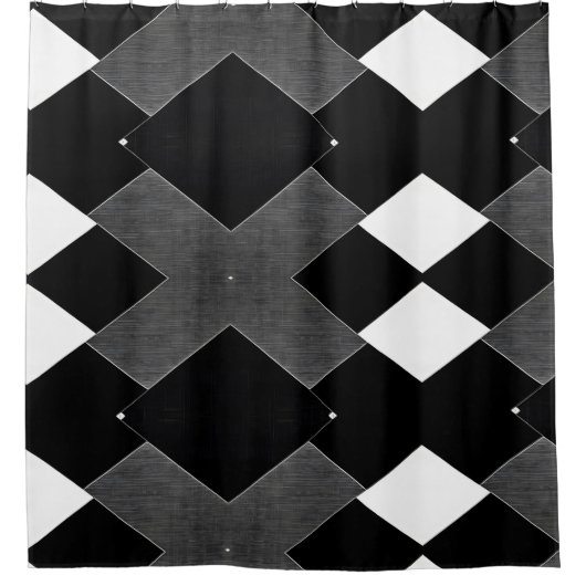 Schwarz-Weiß-Muster-Duschvorhang Duschvorhang (Vorderseite)