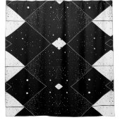 Schwarz-Weiß-Muster-Duschvorhang Duschvorhang (Vorderseite)