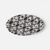 Schwarz-Weiß-Muster Elegante Party-Teller Pappteller (Schrägansicht)