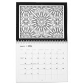 Schwarz-Weiß-Muster-Farbbuch Kalender (Mär 2026)