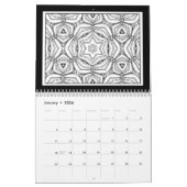 Schwarz-Weiß-Muster-Farbbuch Kalender (Jan 2026)